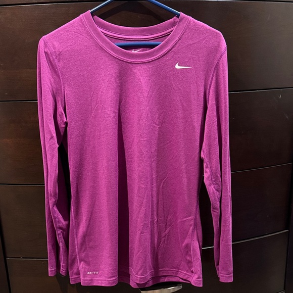 Nike Magenta Dri-FIT Long Sleeve Top - Picture 1 of 1